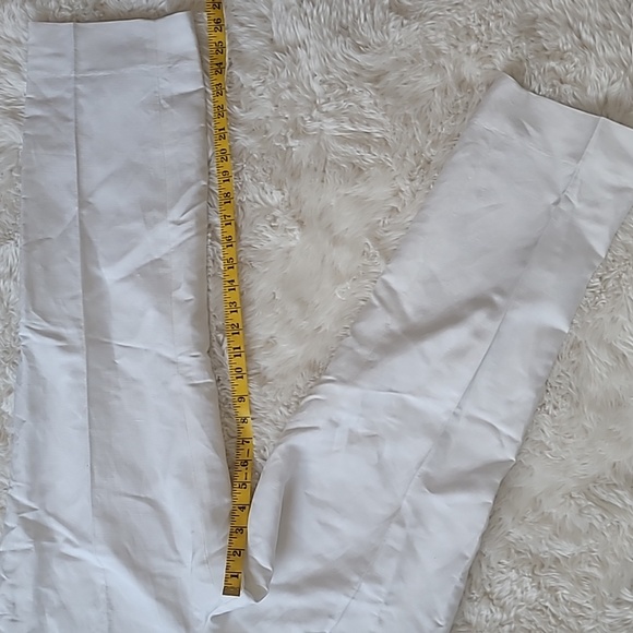 Kasper Linen Flat Front Straight Leg Side Slit Elastic Back Pants - Picture 3 of 10